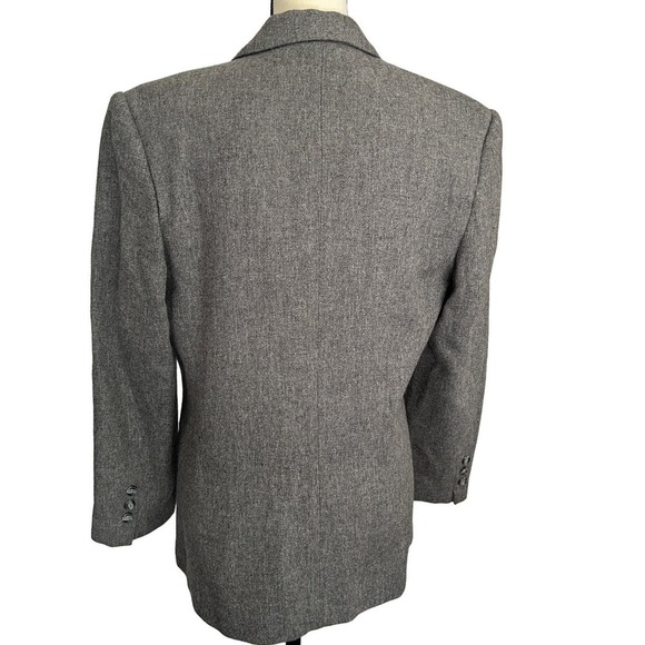 Vintage Andre Barreau Wool Blazer 10 Gray Jacket Coat Academia Office 60s 70s - Picture 2 of 7